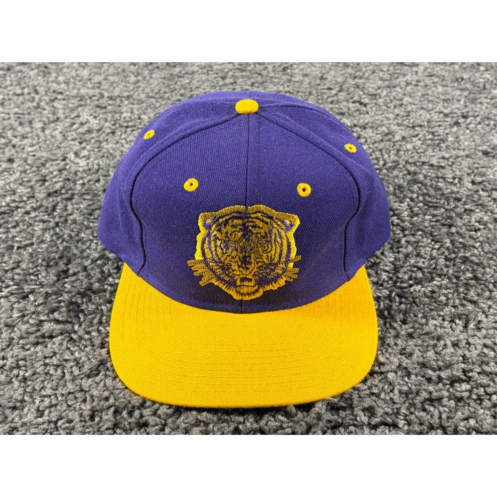 Vintage LSU Tigers Snapback Hat Competitor Purple Yellow Embroidered Cap OSFM